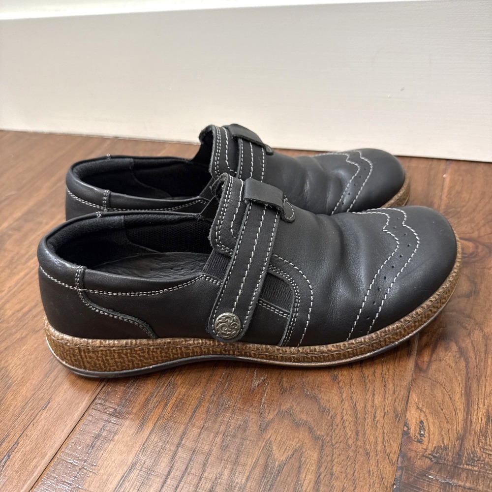 Spring Step L'Artiste Smolqua Leather Comfort Shoes 40 Strap Black Stretch 9 US